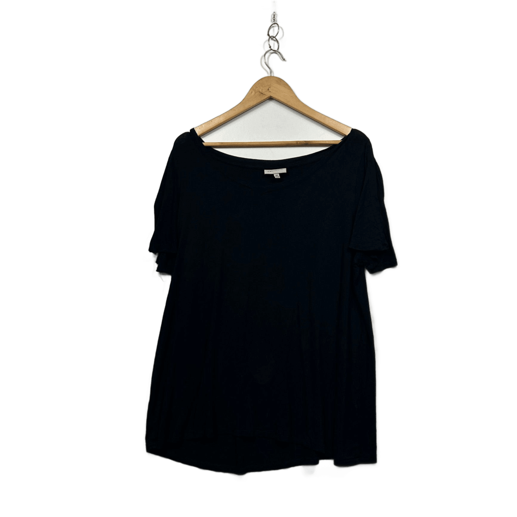 Autograph Black Short Sleeve Crew Neck Basic Top Size 20