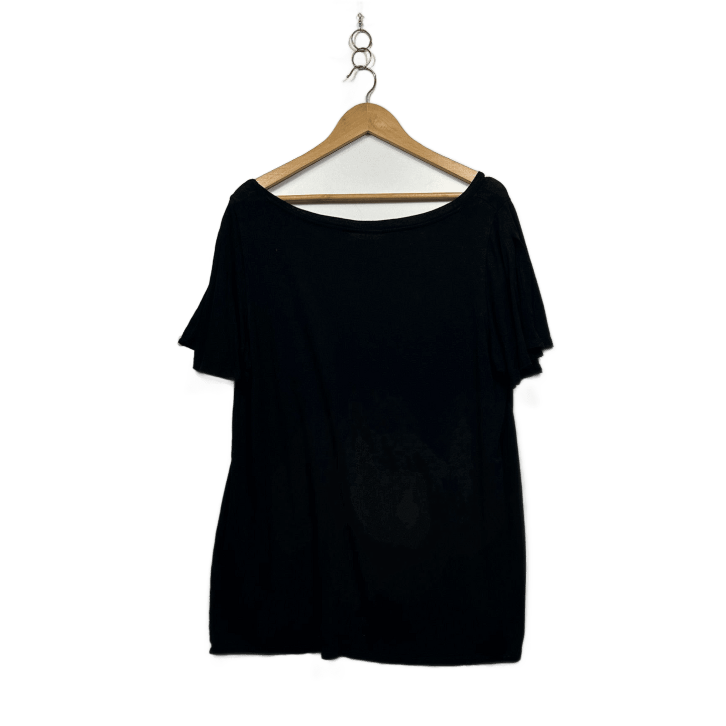 Autograph Black Short Sleeve Crew Neck Basic Top Size 20