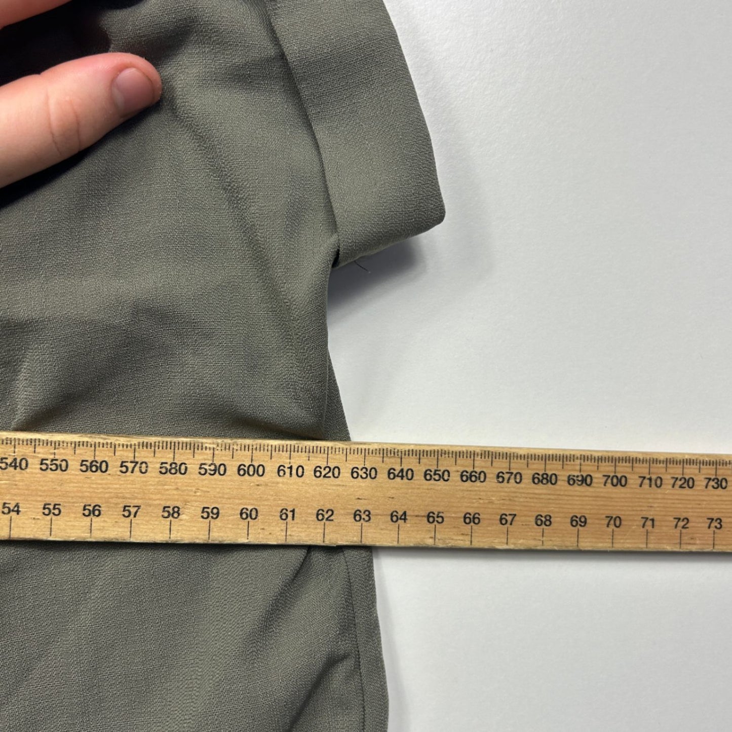 Shein Olive Green Short Sleeve Collared Button Up Blouse Size 2XL