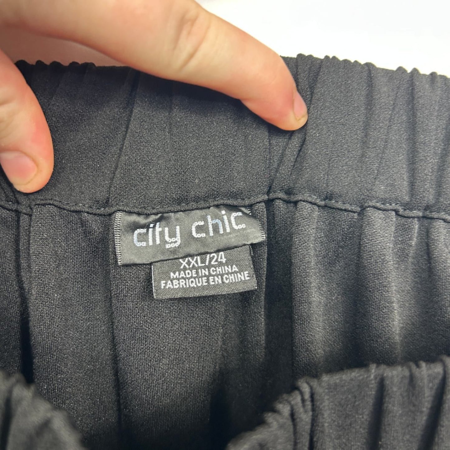 City Chic Womens Black Short Sleeve Wide Leg Jumpsuit Size 24 Plus 2XL