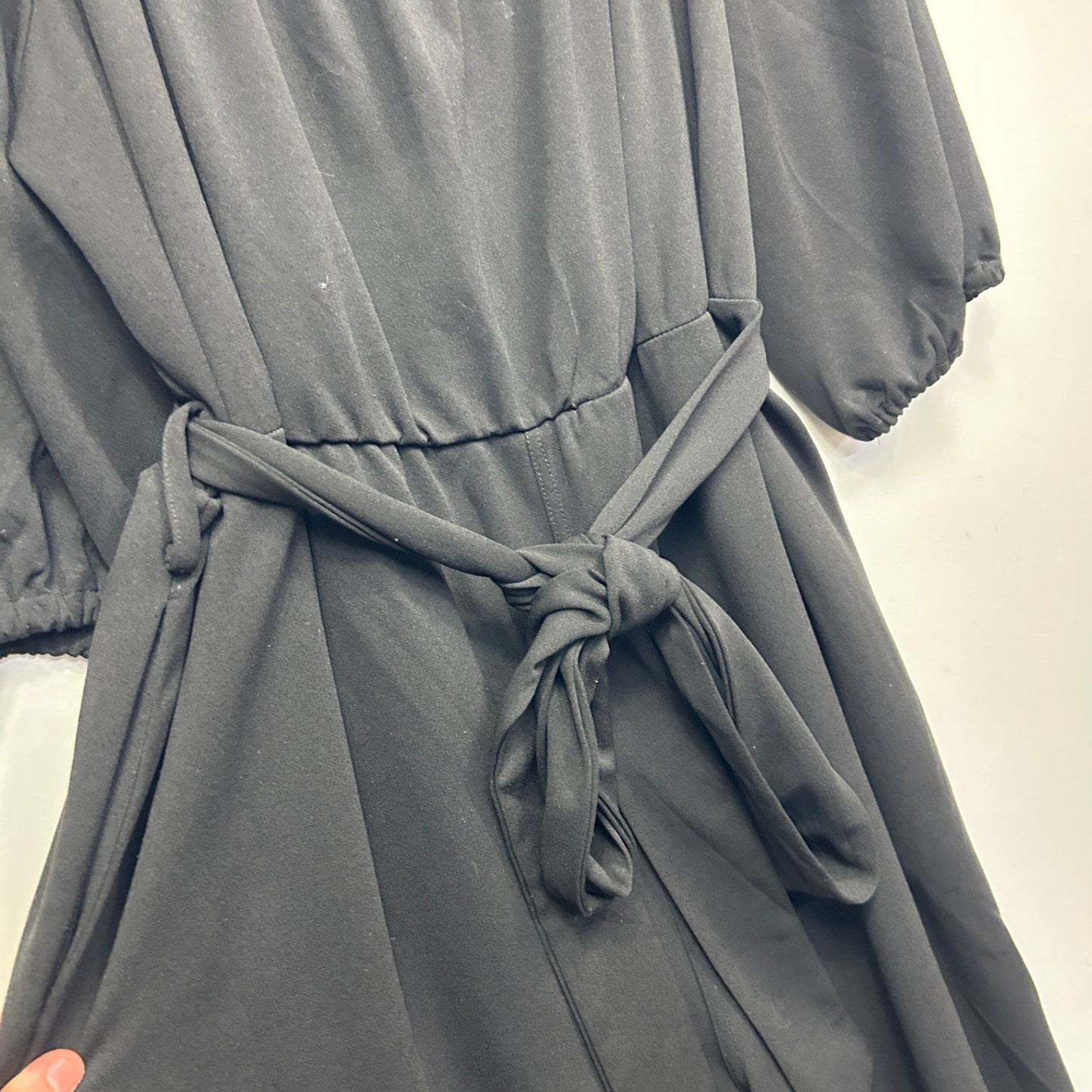 City Chic Womens Black Short Sleeve Wide Leg Jumpsuit Size 24 Plus 2XL