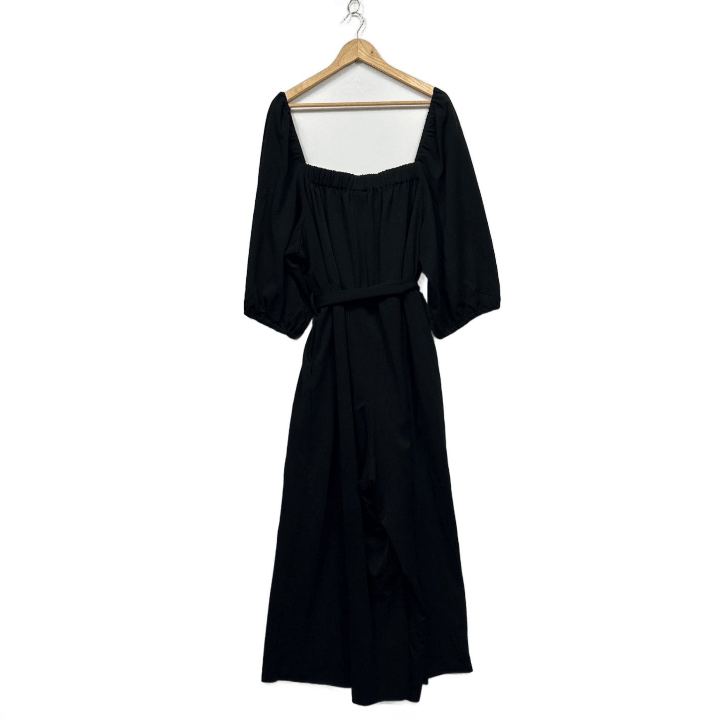 City Chic Womens Black Short Sleeve Wide Leg Jumpsuit Size 24 Plus 2XL