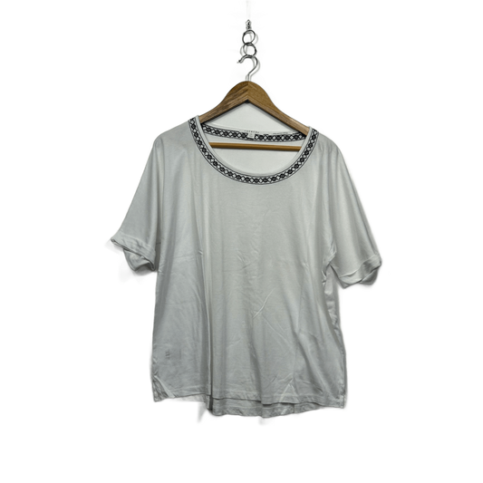 Trenery White Short Sleeve Round Neck Casual Top Size XL