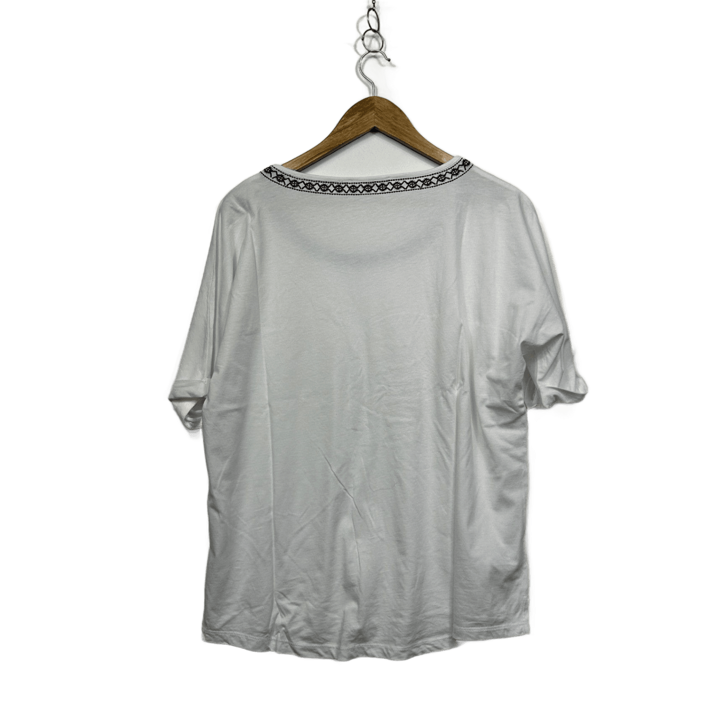 Trenery White Short Sleeve Round Neck Casual Top Size XL