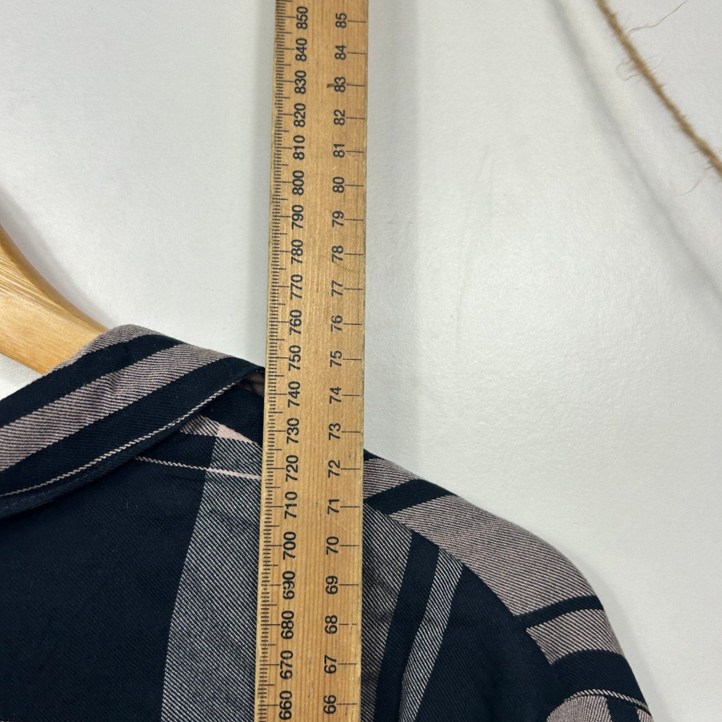 Anko Black Pink Check Button Up Long Sleeve Viscose Top