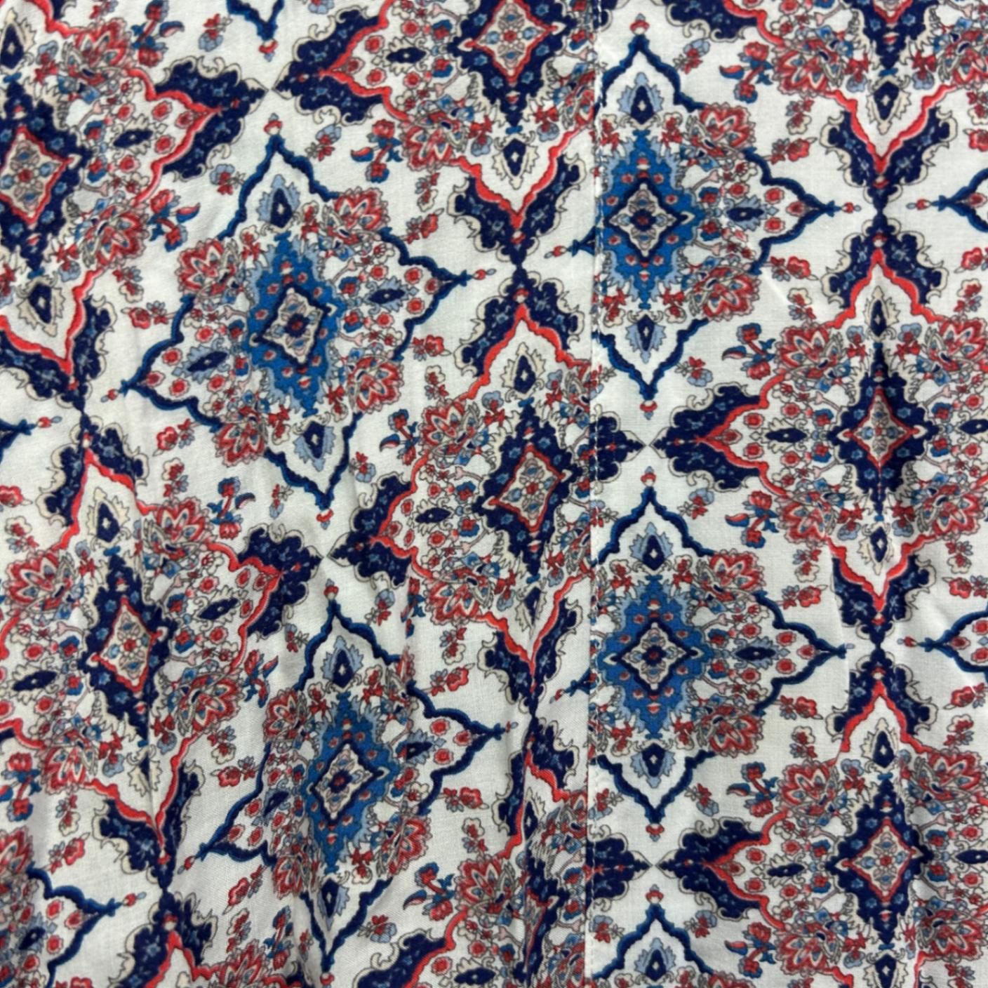 Beme Multicoloured Viscose Long Sleeve Collared Button-up Top Size 18