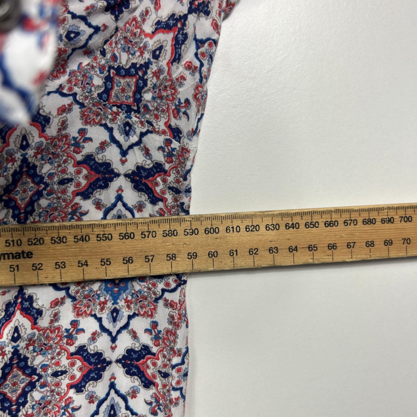 Beme Multicoloured Viscose Long Sleeve Collared Button-up Top Size 18