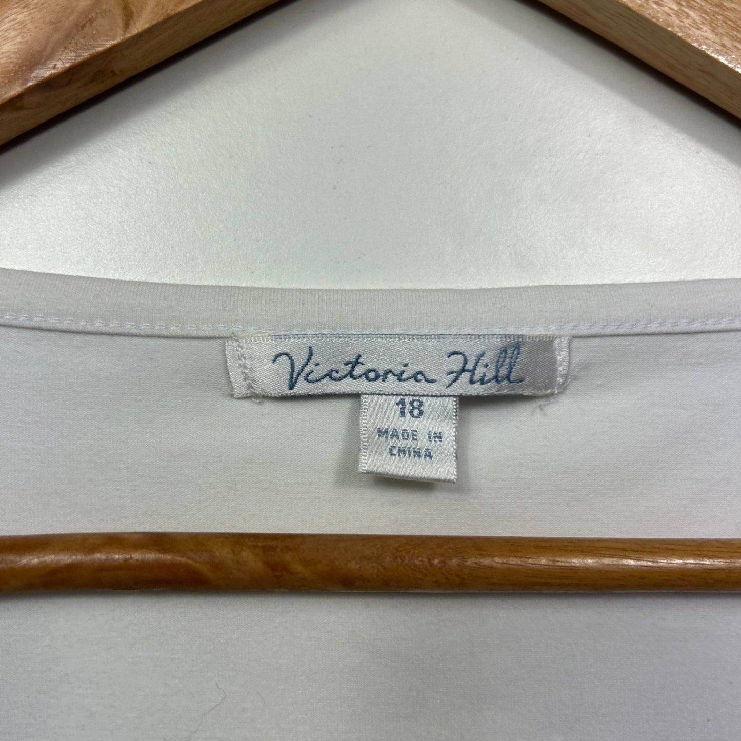 Victoria Hill Womens White Short Sleeve Crew Neck Basic Tee T-shirt Size 18