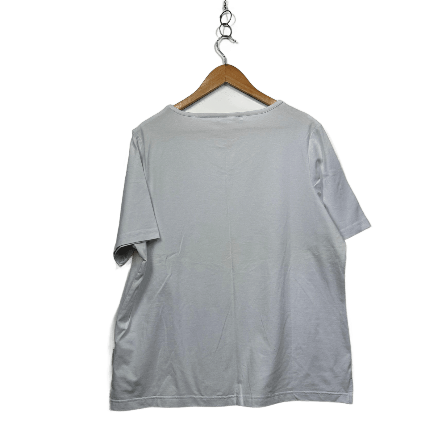 Victoria Hill Womens White Short Sleeve Crew Neck Basic Tee T-shirt Size 18