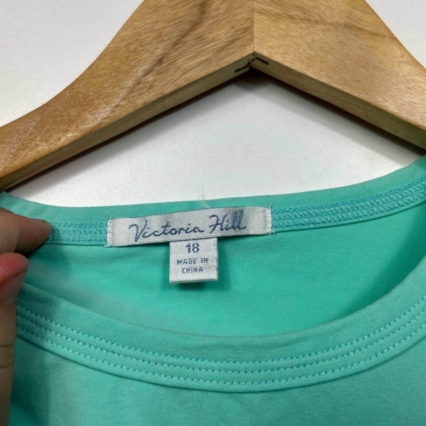 Victoria Hill Blue Cotton Short Sleeve Tshirt Casual Top Size 18