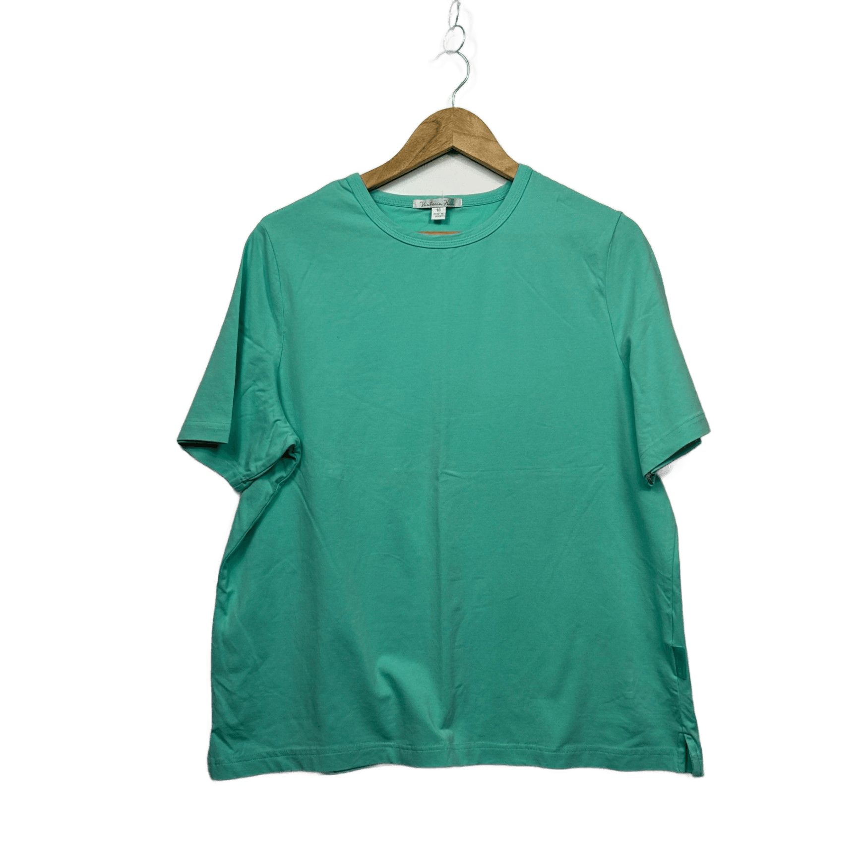 Victoria Hill Blue Cotton Short Sleeve Tshirt Casual Top Size 18