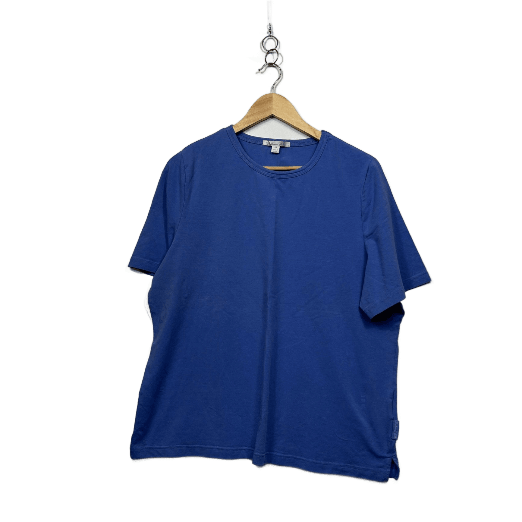 Victoria Hill Blue Cotton Short Sleeve Tshirt Casual Top Size 18