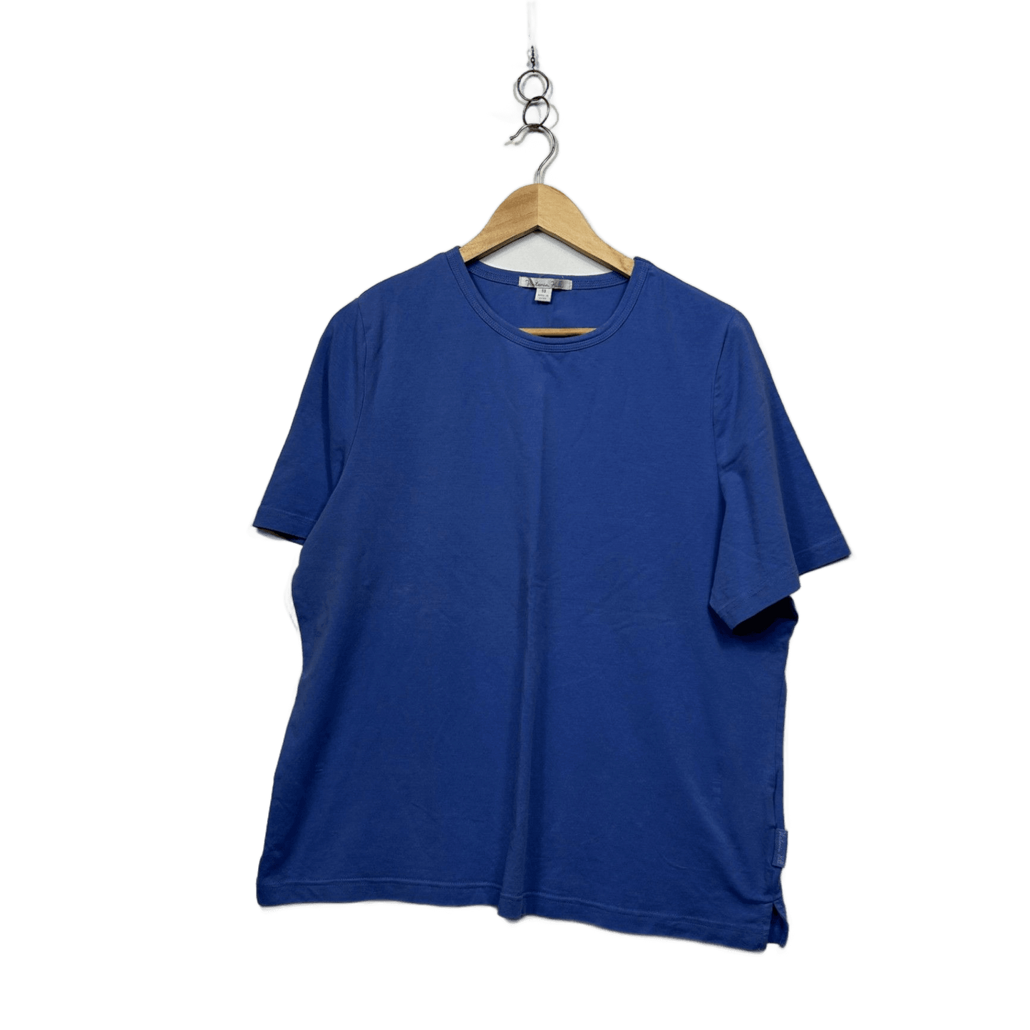Victoria Hill Blue Cotton Short Sleeve Tshirt Casual Top Size 18