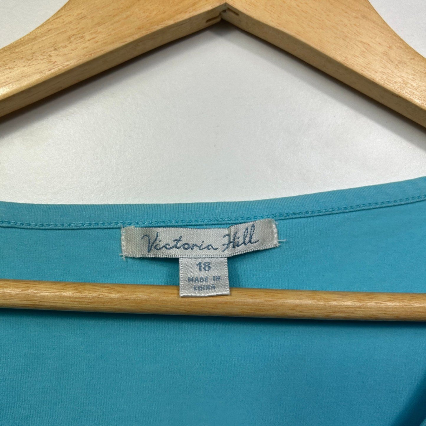 Victoria Hill Blue Cotton Short Sleeve Tshirt Casual Top Size 18