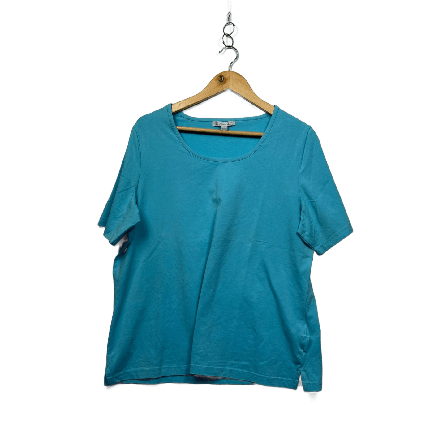 Victoria Hill Blue Cotton Short Sleeve Tshirt Casual Top Size 18