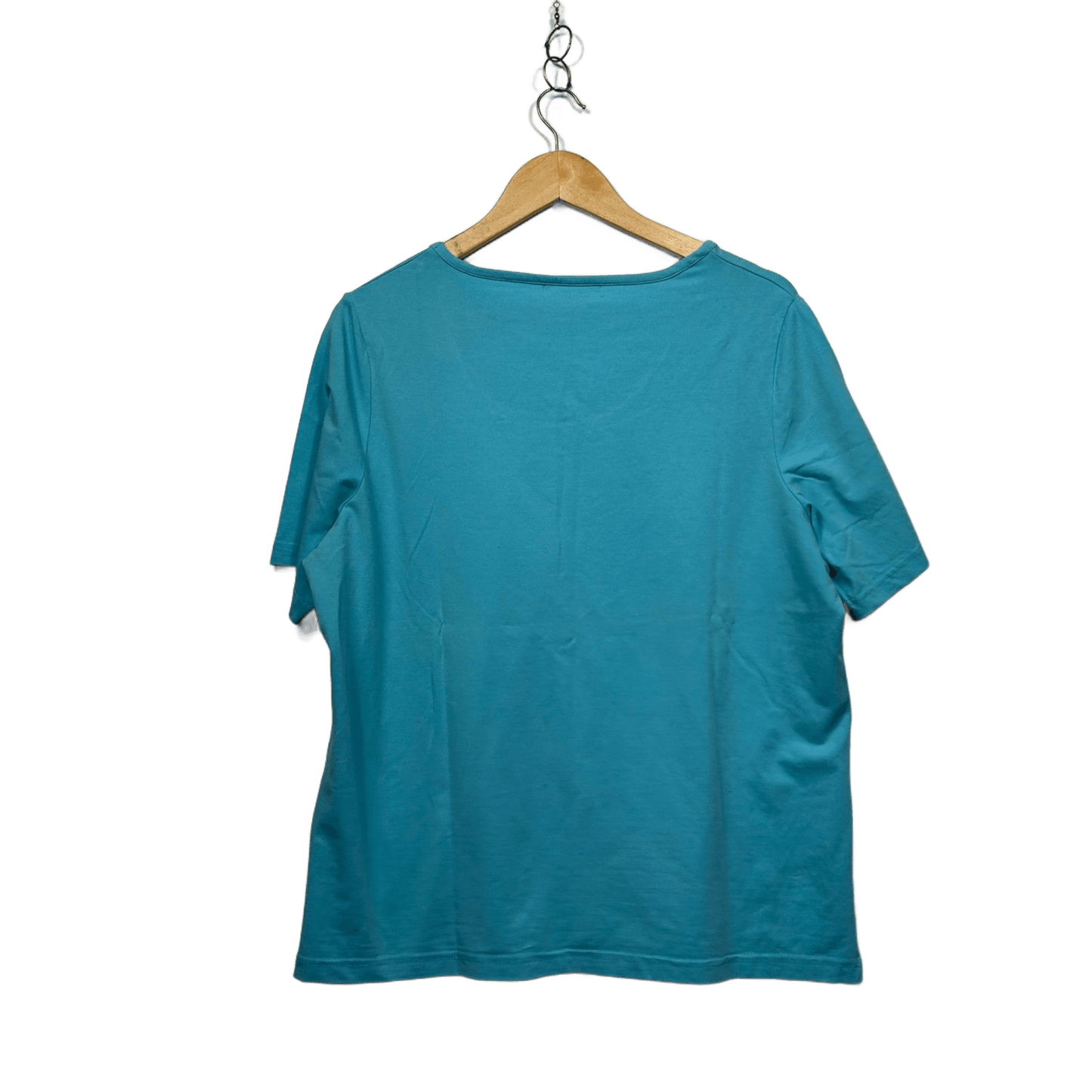 Victoria Hill Blue Cotton Short Sleeve Tshirt Casual Top Size 18