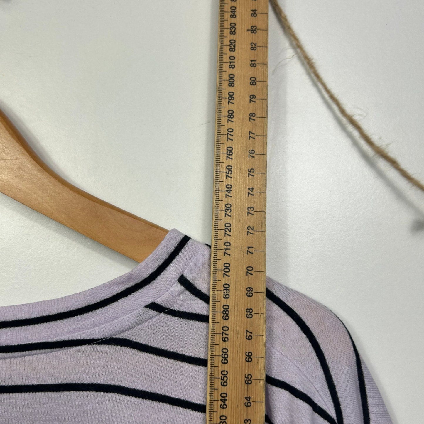 Country Road Mauve Black Long Sleeve Linen Blend Striped Casual Top Size L