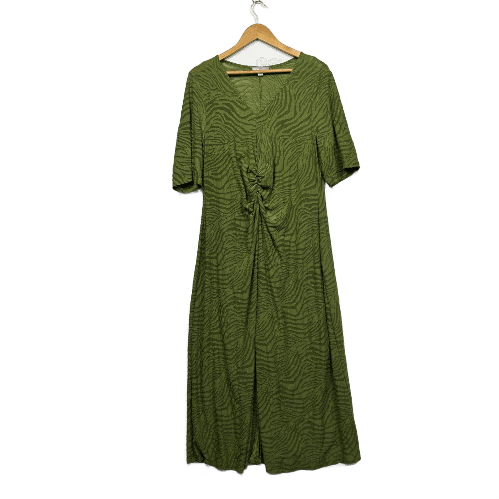 ASOS  Green Gathered Waist Midi Length Maxi Dress Size 16