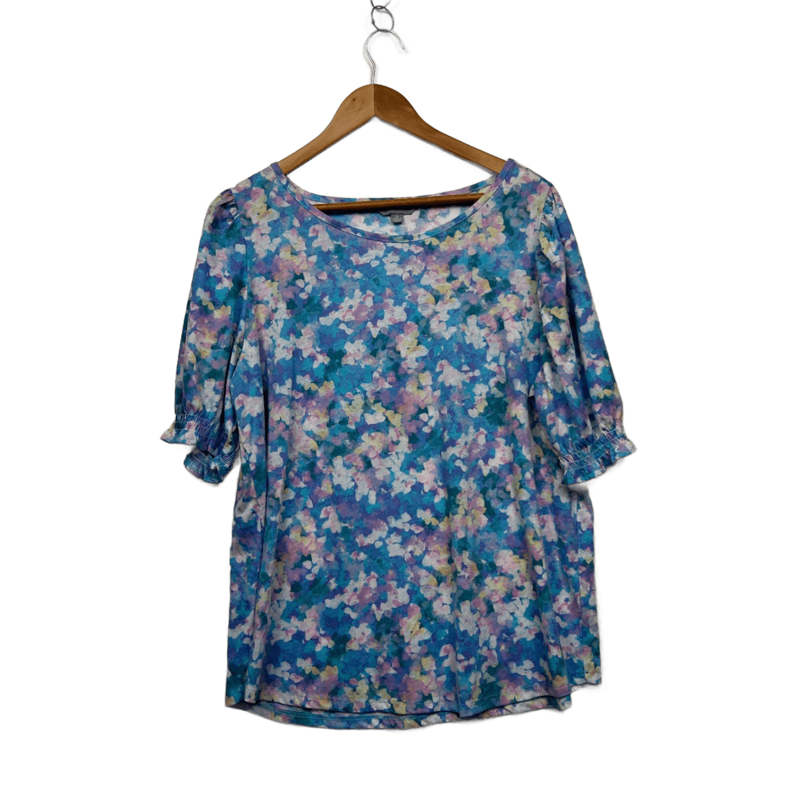 Suzanne Grae Blue Short Sleeve Top Size XL