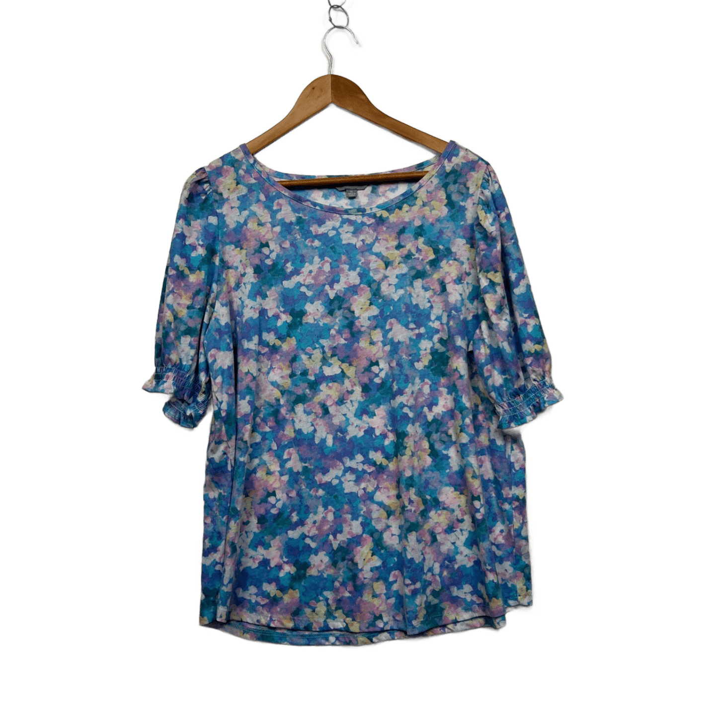 Suzanne Grae Blue Short Sleeve Top Size XL