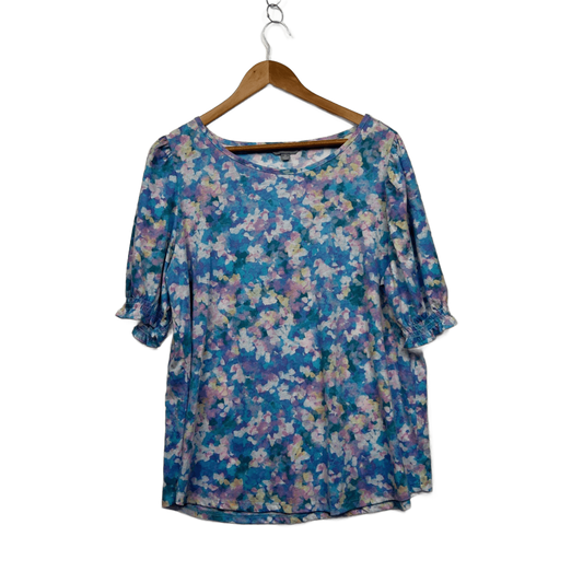 Suzanne Grae Blue Short Sleeve Top Size XL