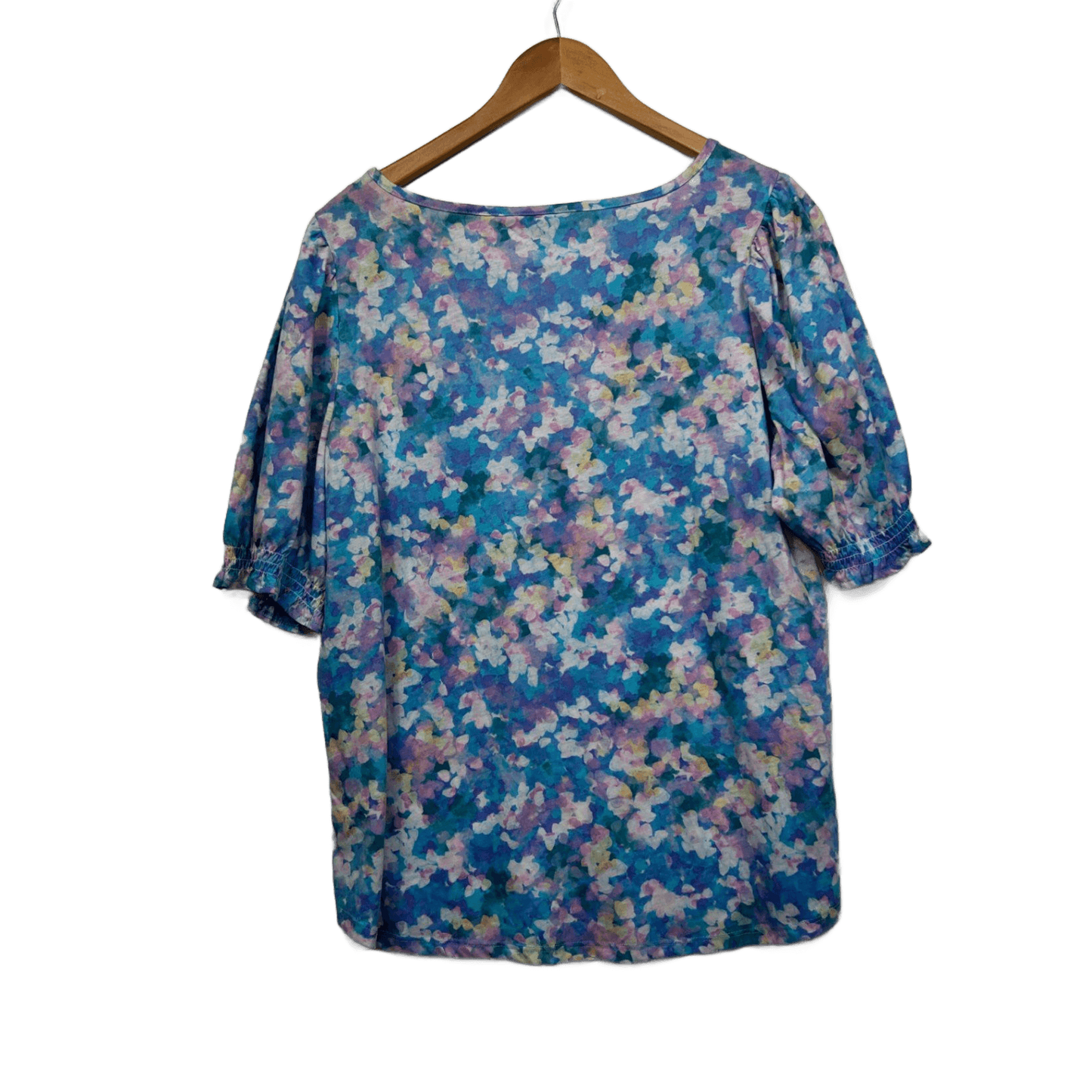 Suzanne Grae Blue Short Sleeve Top Size XL
