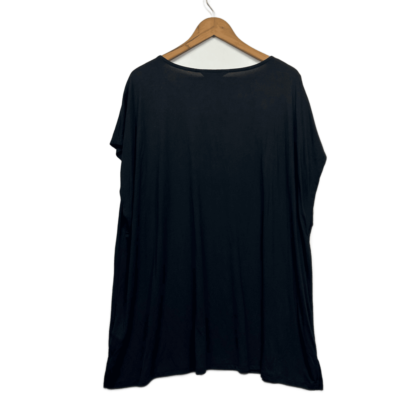 Belle Curve Black Short Sleeve Scoop Neck Casual Top Size 26