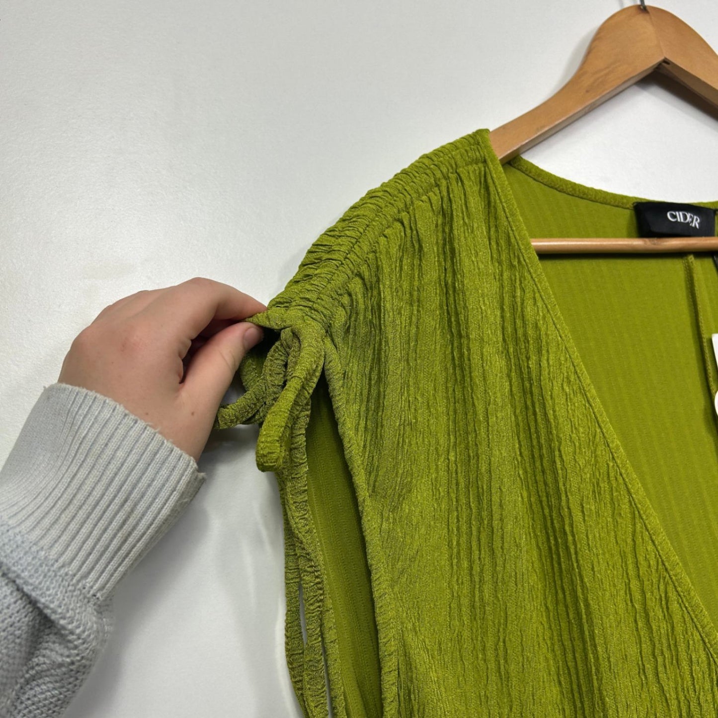 Cider Green Midi Deep V-Neck Dress Size 3XL