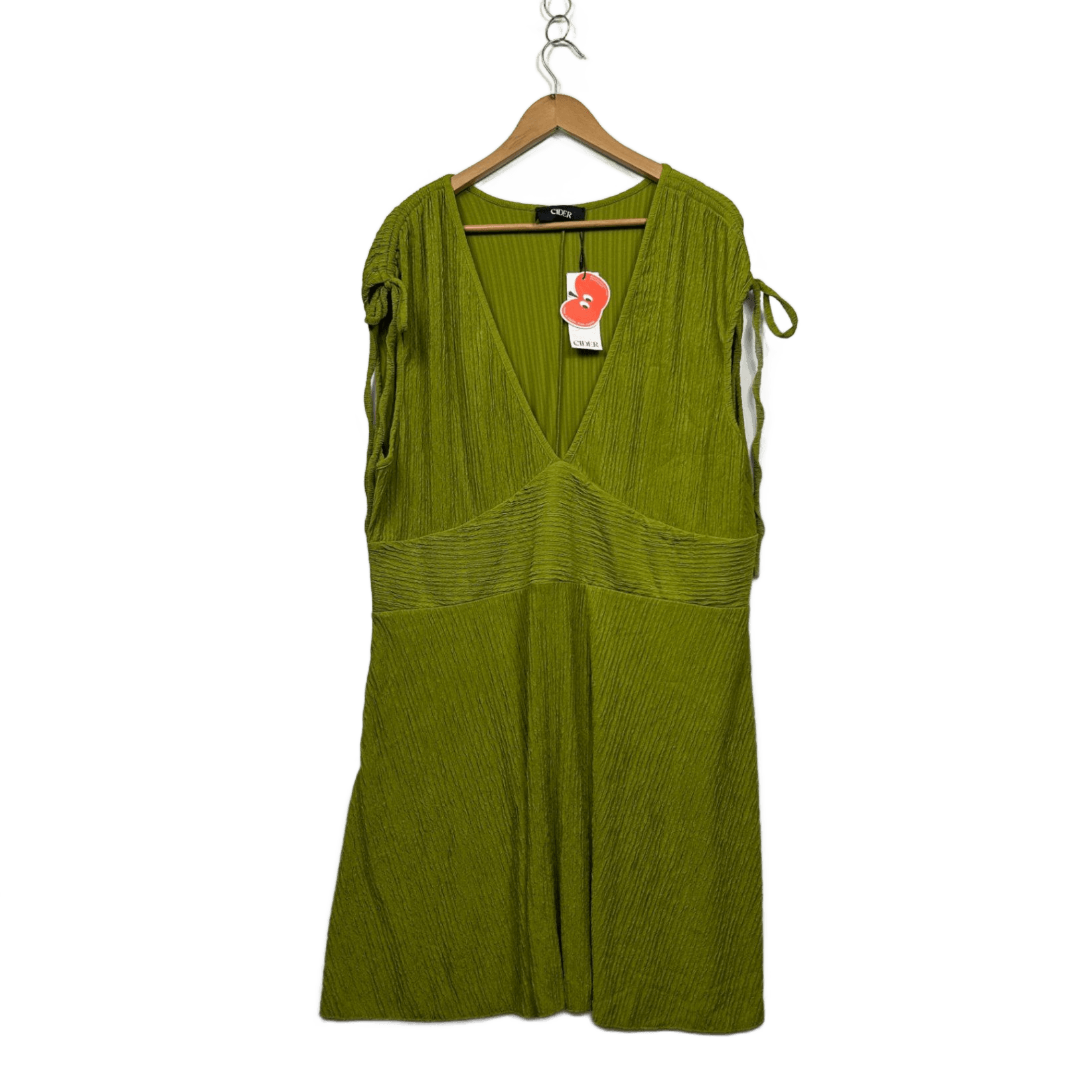 Cider Green Midi Deep V-Neck Dress Size 3XL
