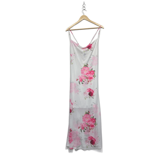 Shein White Pink Sleeveless Dress Size 12-14