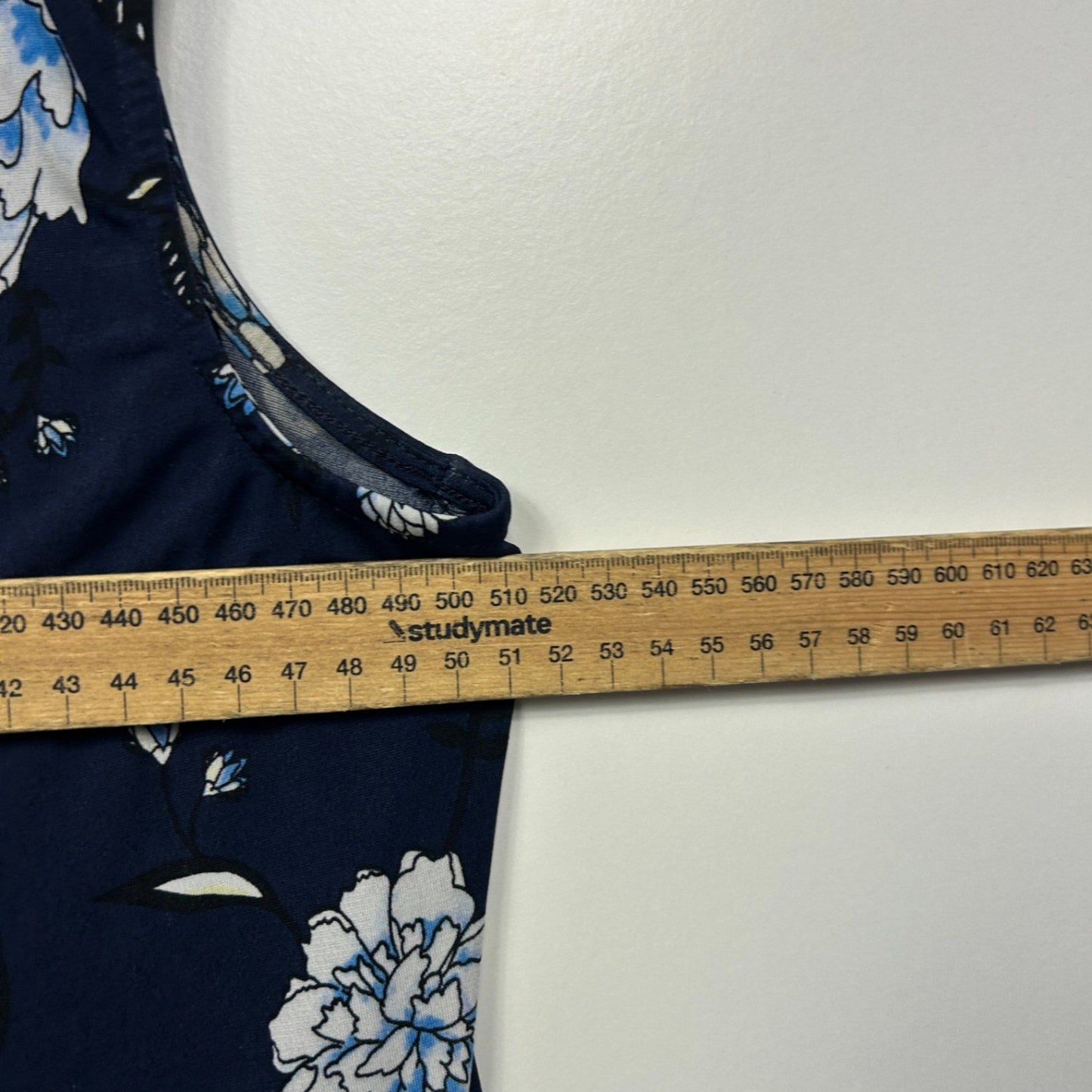 Jacqui E Navy Floral Short Sleeve Top Size 14  Large