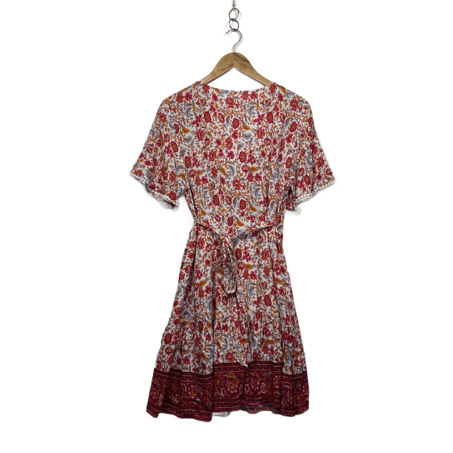 Miracle Multicoloured Floral Wrap Boho Dress Size 14