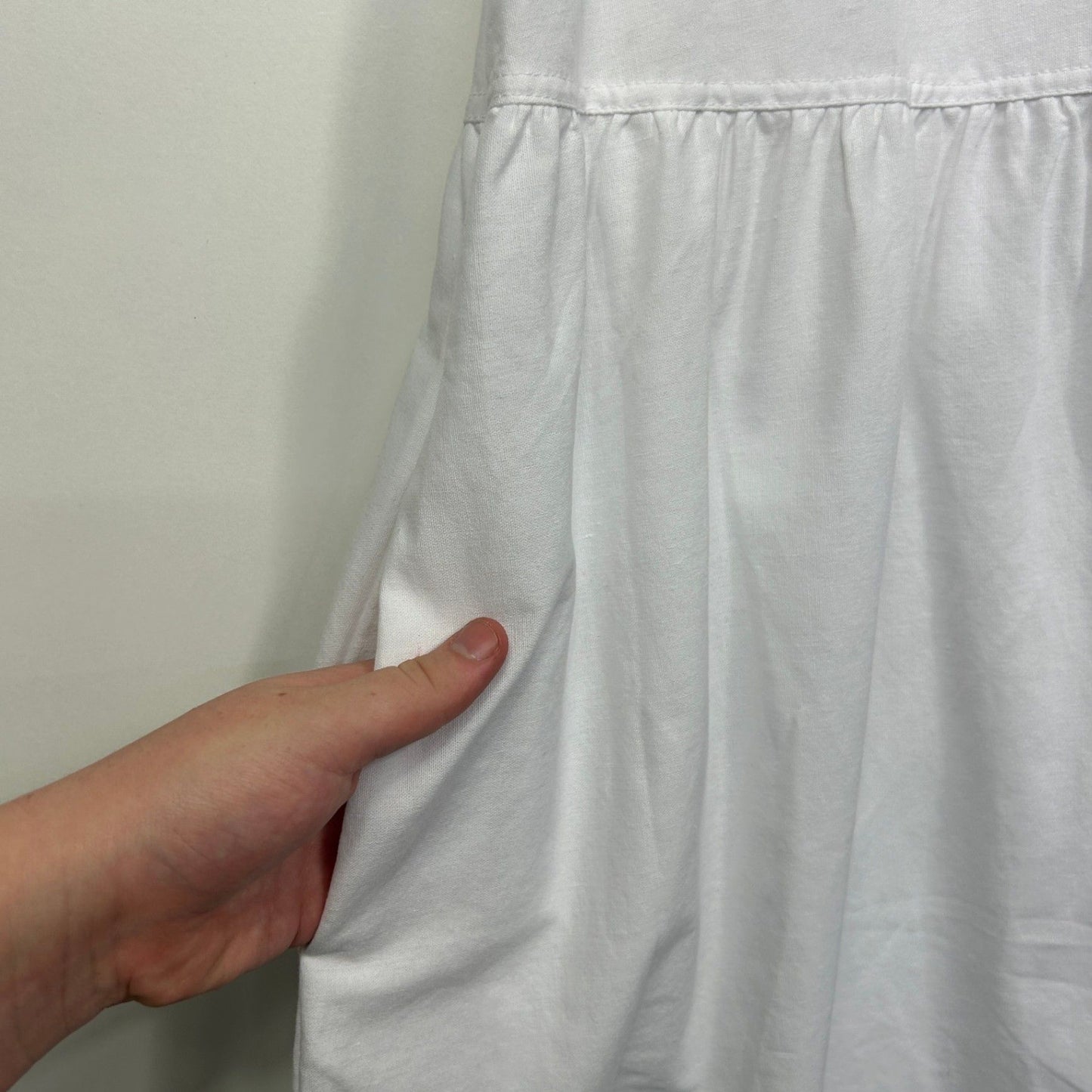 Katies Womens White Cotton Pockets Sheer Sleeveless Maxi Dress Size 16