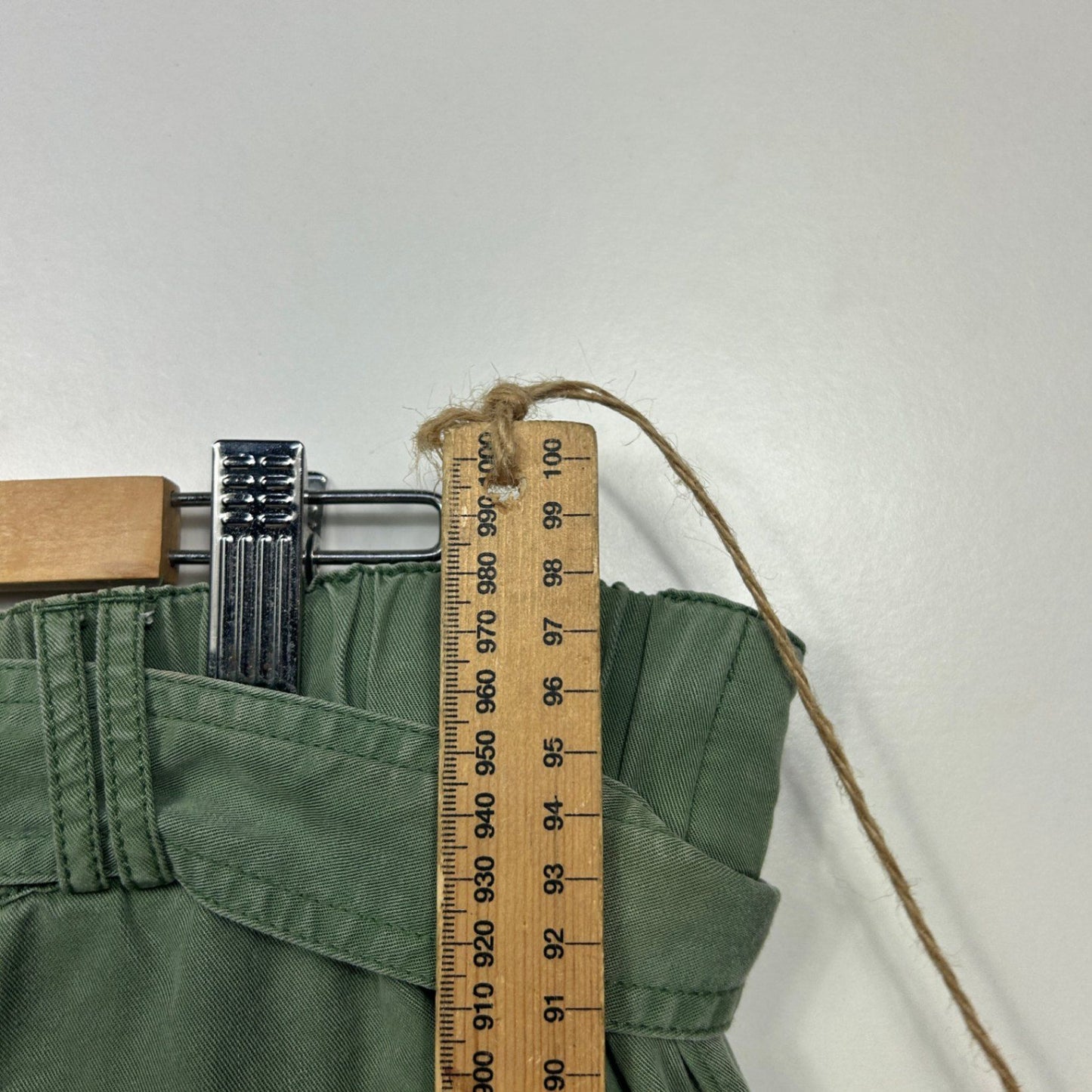 Country Road Green Paperbag Tie Waist Pockets Pants Size 16