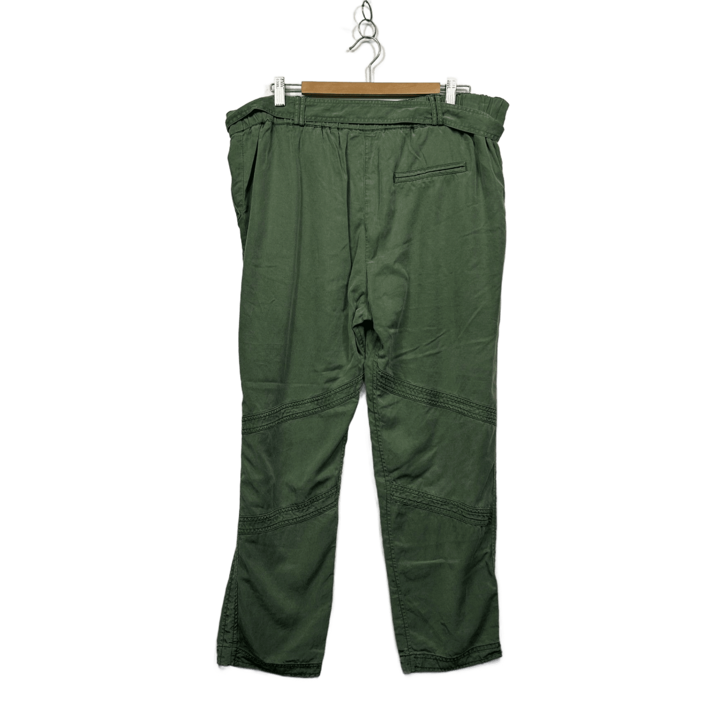 Country Road Green Paperbag Tie Waist Pockets Pants Size 16