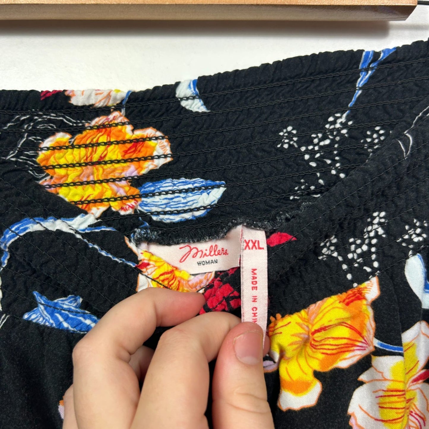 Millers Womens Black Multicolour Handkerchief Hem Skirt Size 2XL