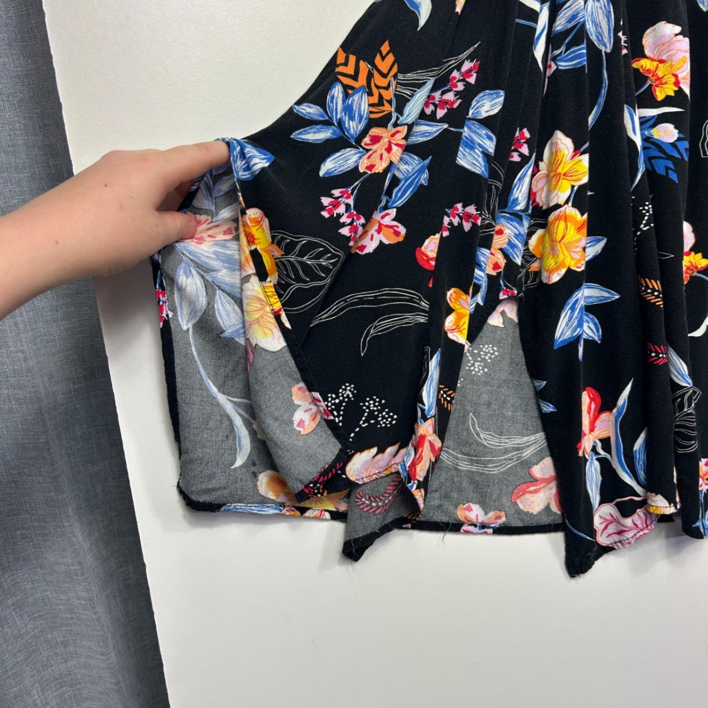 Millers Womens Black Multicolour Handkerchief Hem Skirt Size 2XL