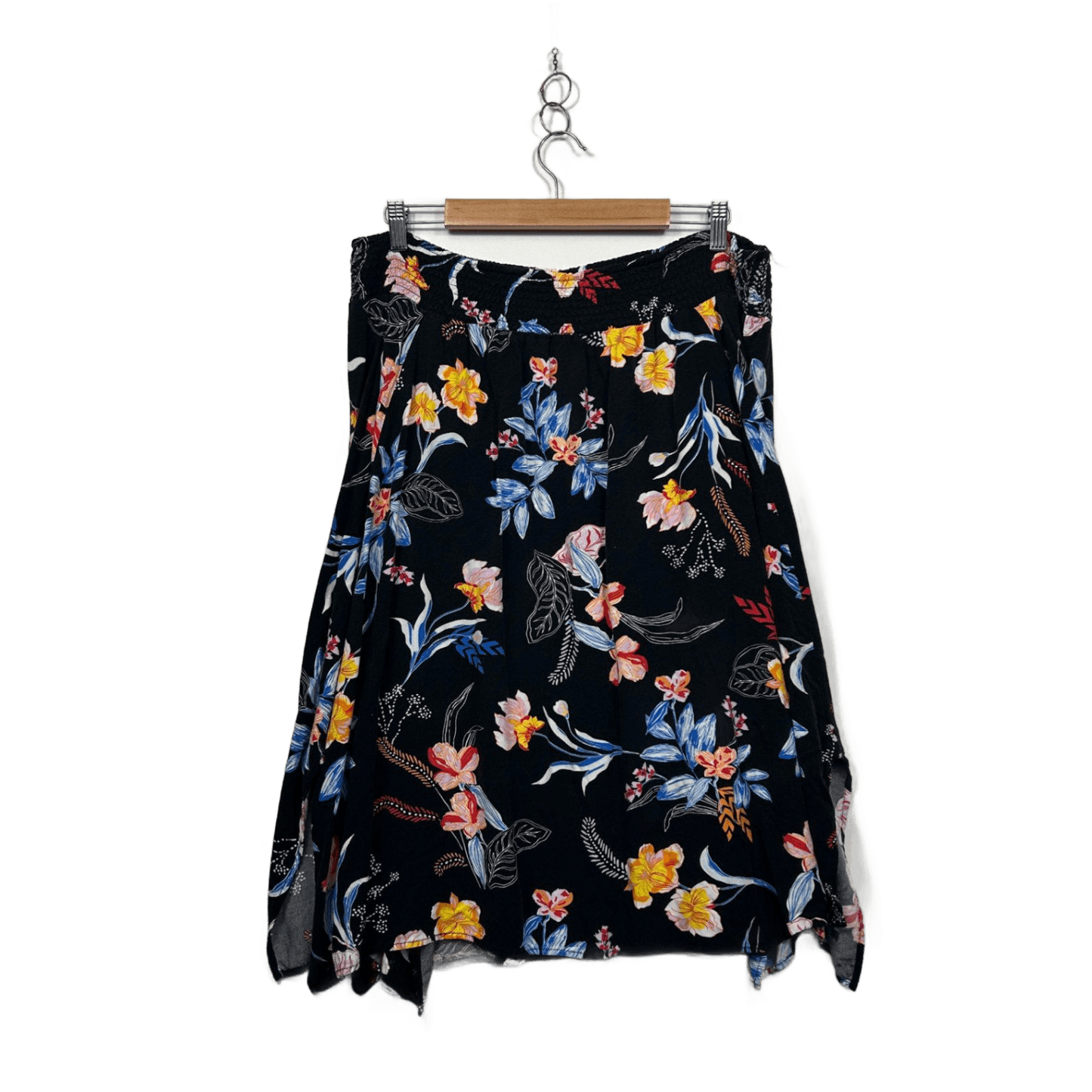 Millers Womens Black Multicolour Handkerchief Hem Skirt Size 2XL