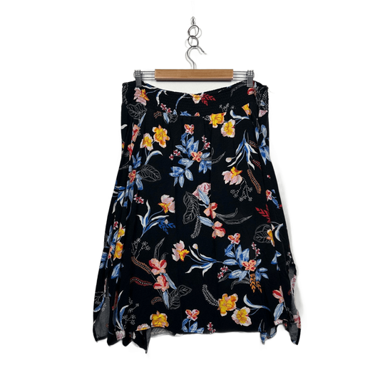 Millers Womens Black Multicolour Handkerchief Hem Skirt Size 2XL