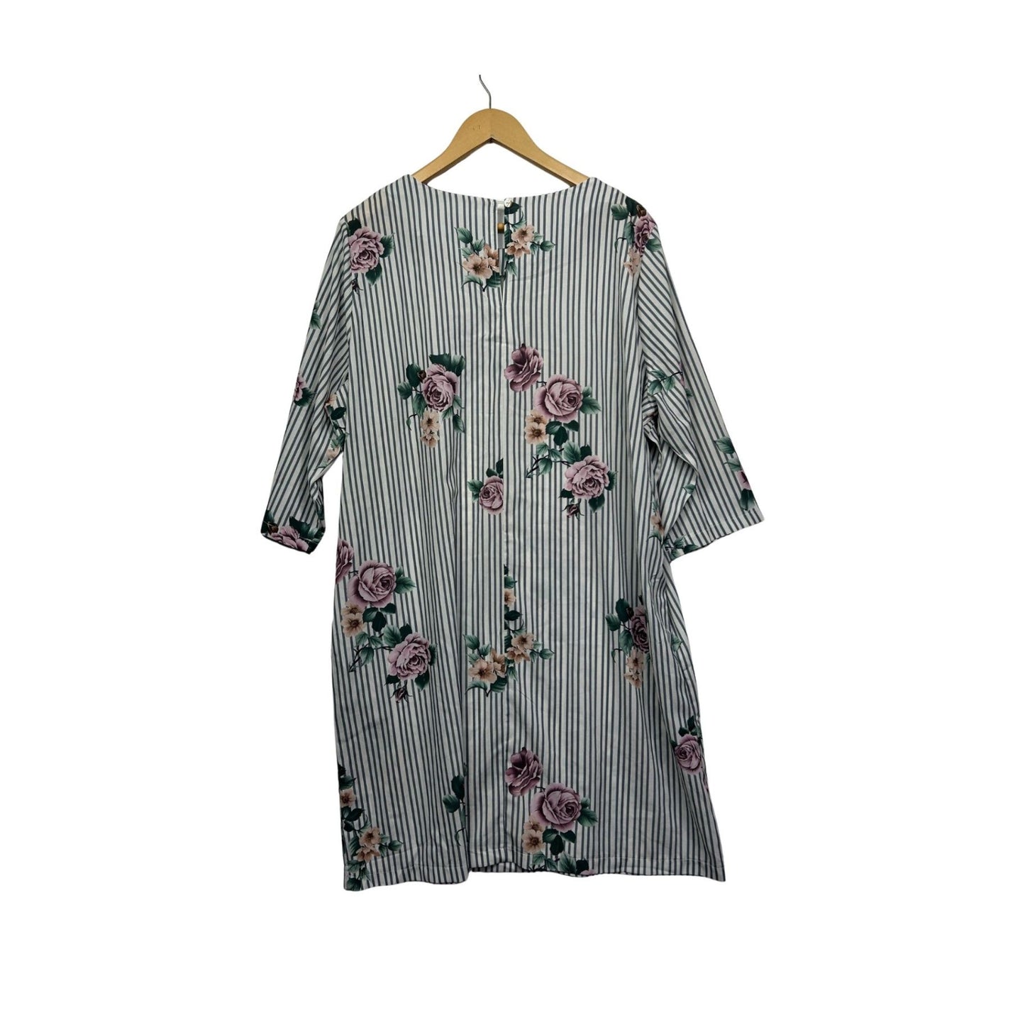 Tulips Womens Shift Striped 3/4 Sleeve Dress Size 18