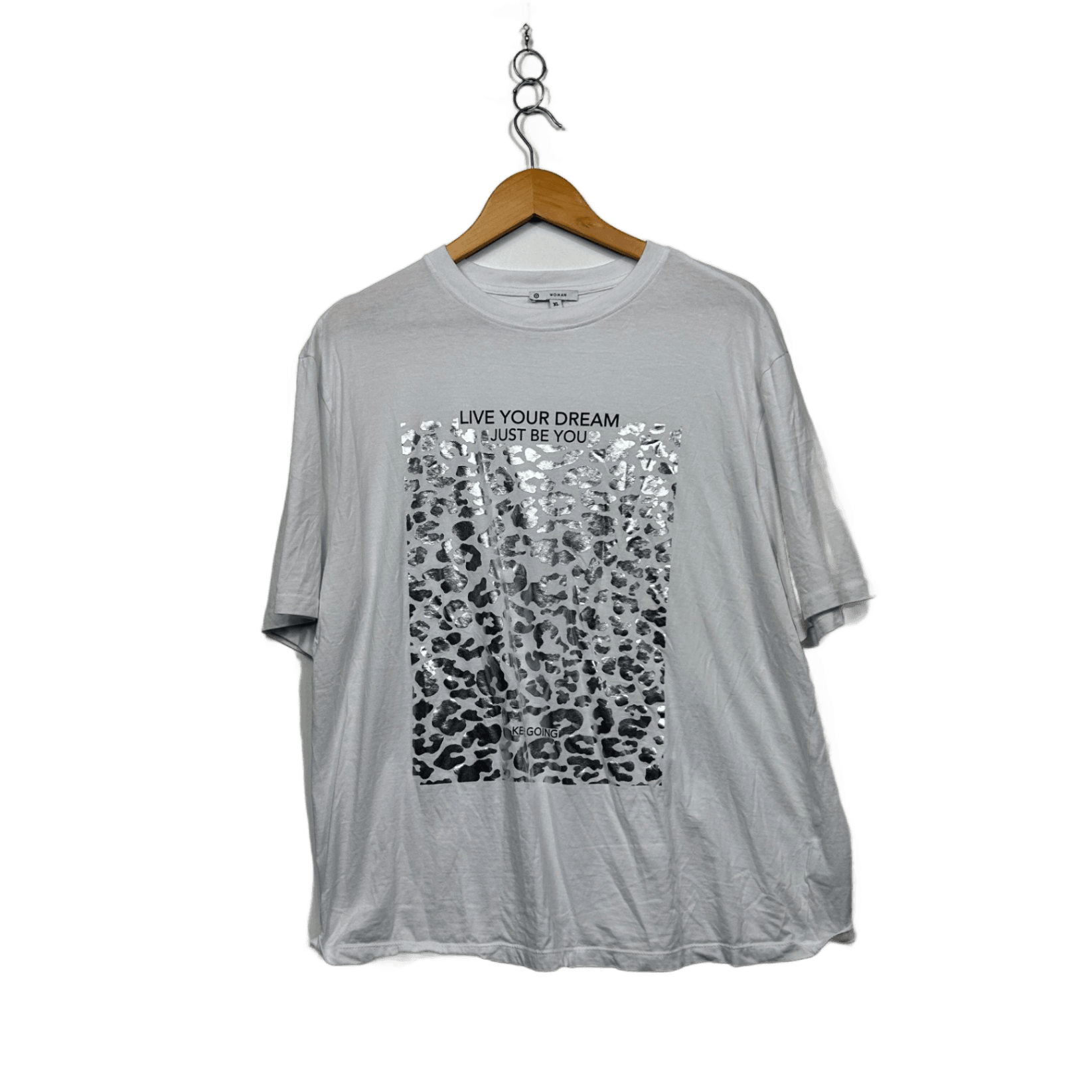 Target Womens White Cotton Short Sleeve Crew Neck Graphic Tee T-shirt Size XL