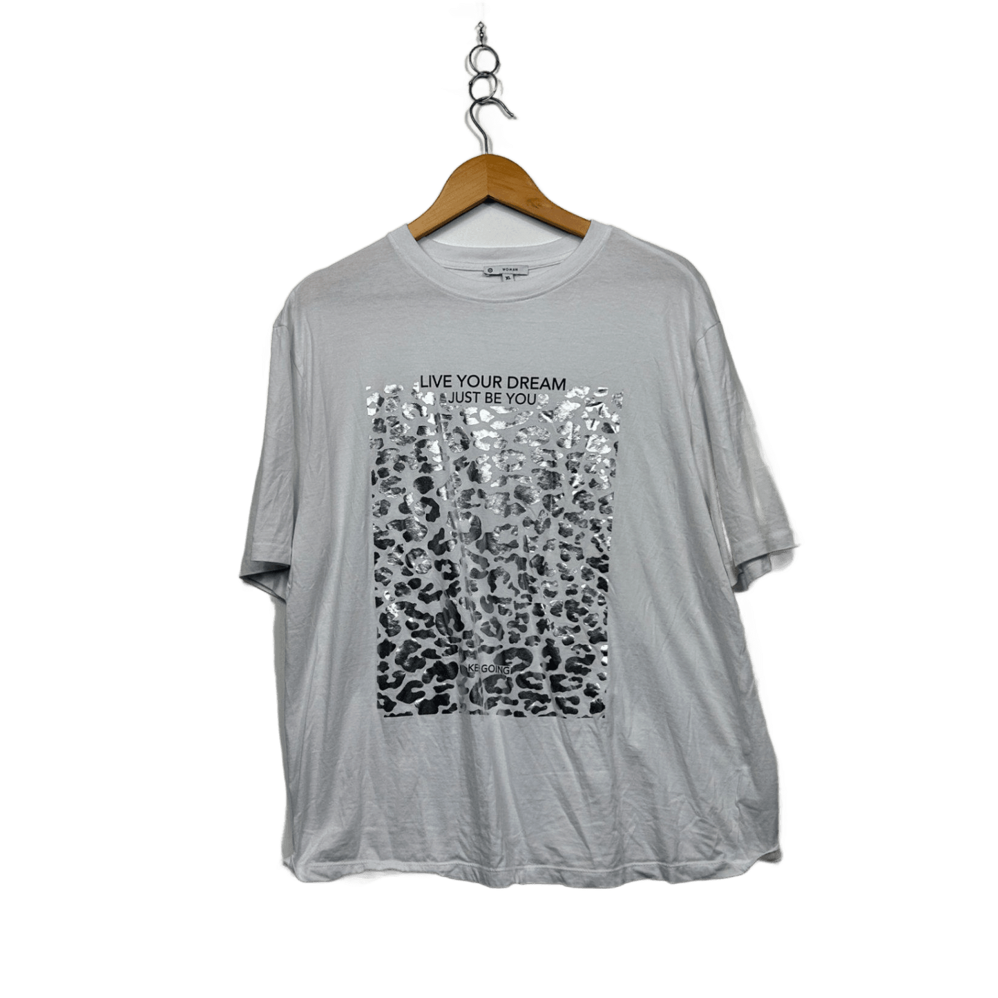 Target Womens White Cotton Short Sleeve Crew Neck Graphic Tee T-shirt Size XL