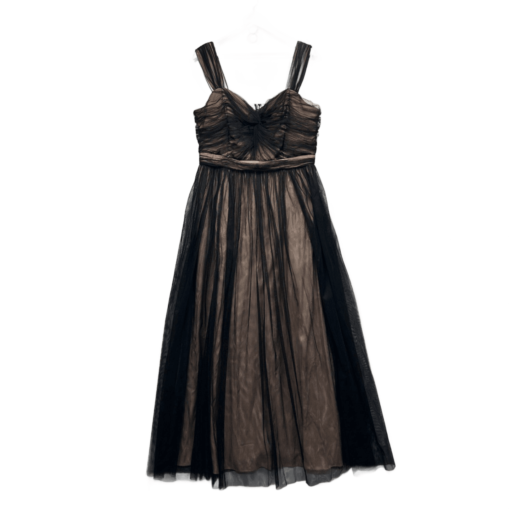 City Chic Black Mesh Overlay Sleeveless Formal Dress Size 16