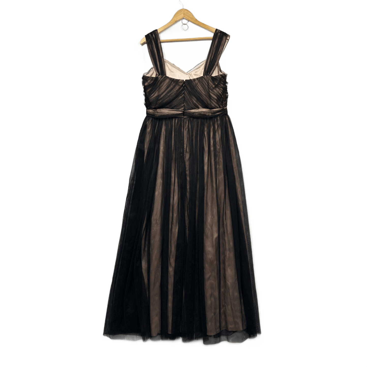 City Chic Black Mesh Overlay Sleeveless Formal Dress Size 16