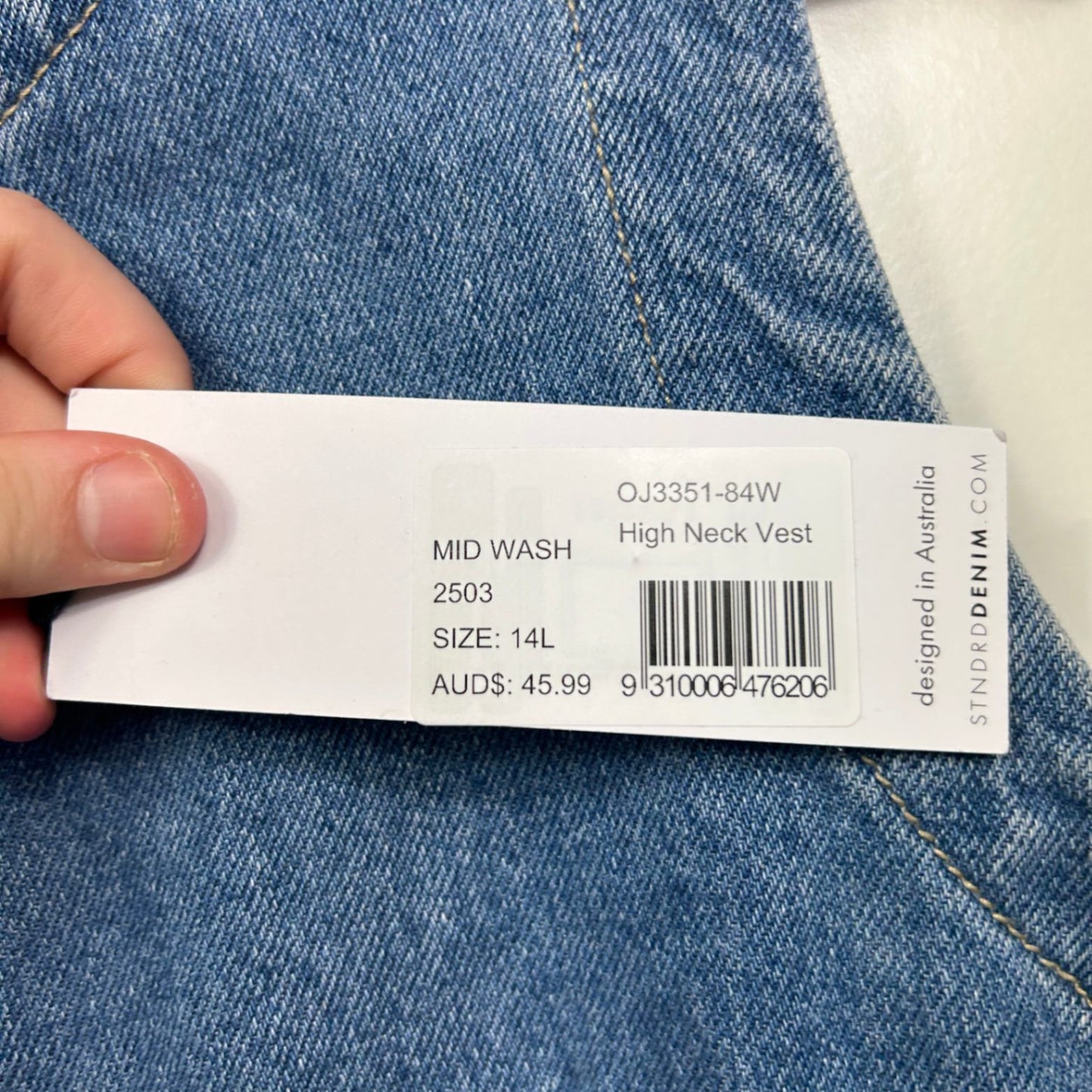 New STNDRD Denim Vest Top Size 14