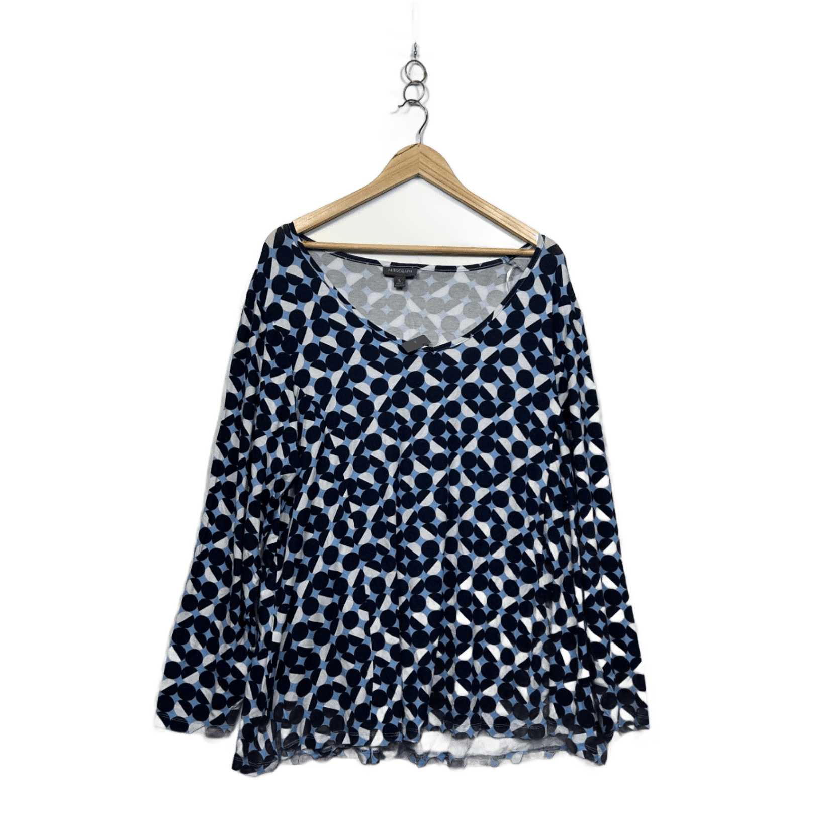 New Autograph Womens Navy Blue White Long Sleeve Top Size 20 Large Plus