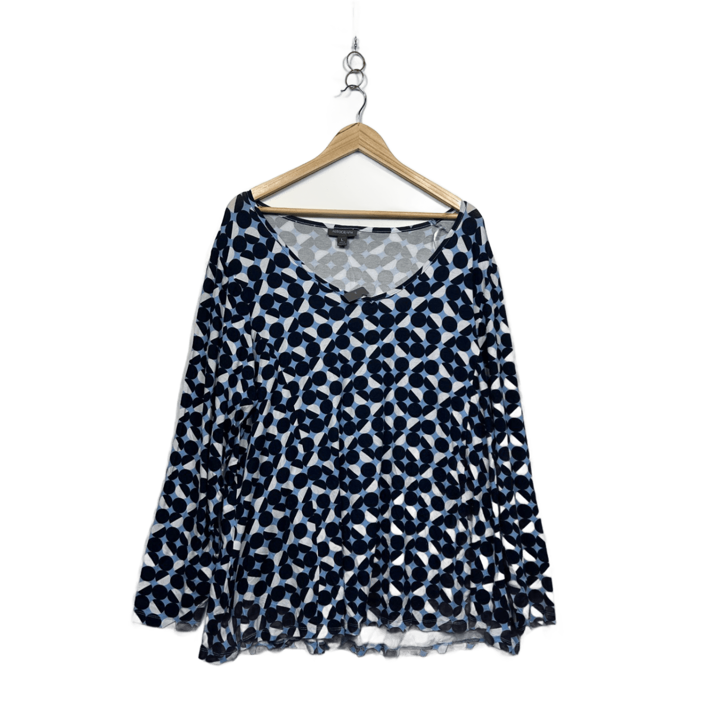 New Autograph Womens Navy Blue White Long Sleeve Top Size 20 Large Plus