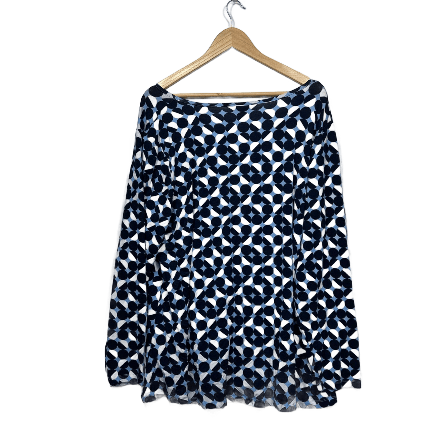 New Autograph Womens Navy Blue White Long Sleeve Top Size 20 Large Plus