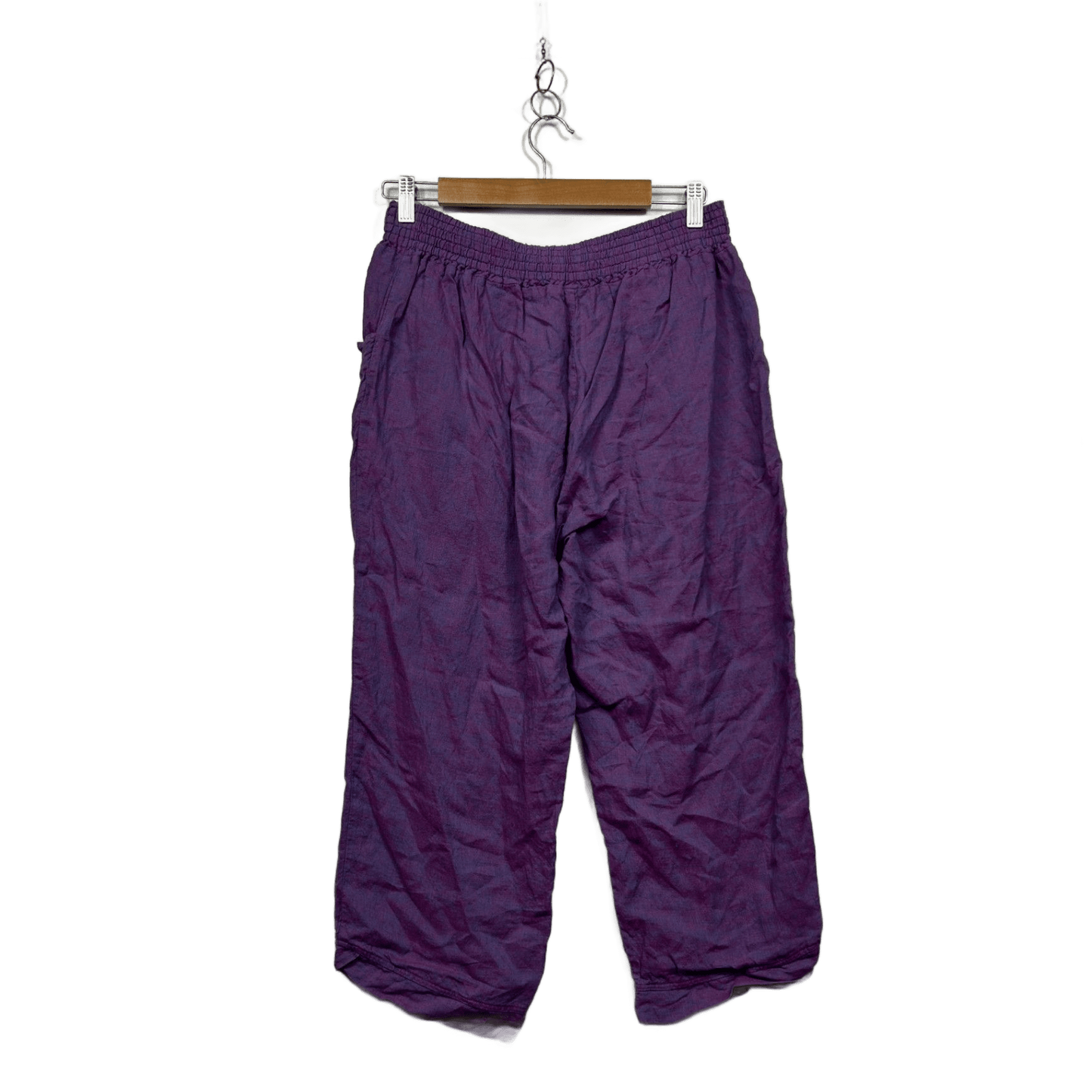 Taking Shape Purple Pockets Linen Blend Cropped Pants Size 14