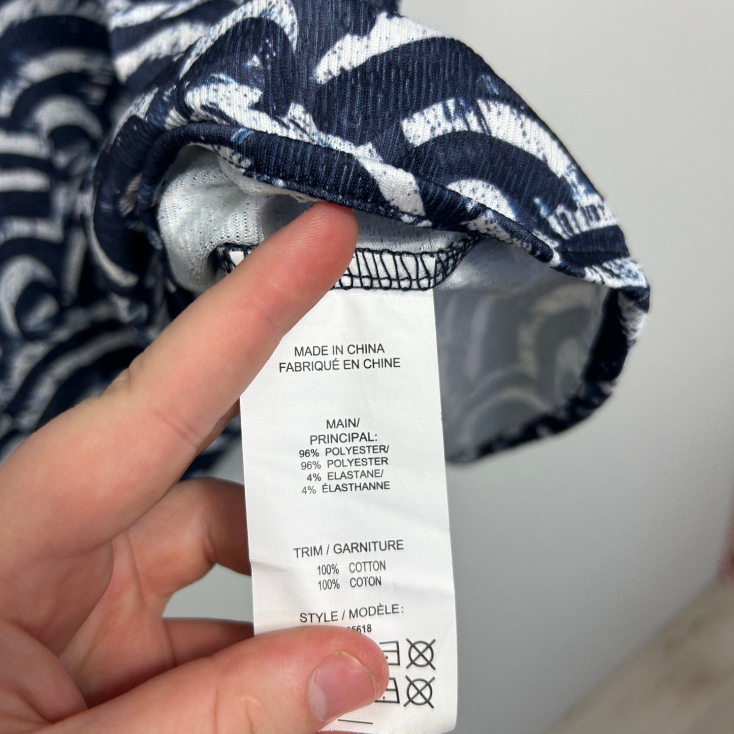 New Autograph Navy White Long Sleeve Casual Blouse Top Size 2XL 22 24